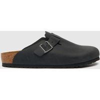 Birkenstock Boston Oiled Leather Clogs in Black