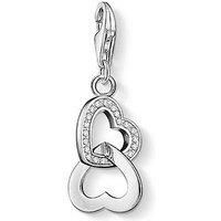 Thomas Sabo Silver Cubic Zirconia Double Heart Charm 0863-051-14