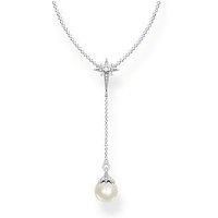 THOMAS SABO Women/'s Necklace Pearl with Star 925 Sterling Silver, 40,00 - 45,00 cm, Precious metal