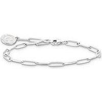 THOMAS SABO Silver White Cold Enamel Long Link 19cm Charm Bracelet X0286-007-21-19