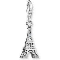 Thomas Sabo Women Silver charm pendant with Eiffel Tower and white zirconia 925 Sterling Silver, Blackened 2074-643-21