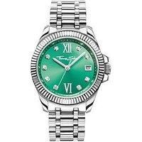 Thomas Sabo Women Ladies Watch Divine Green with dial in Green Silver-Coloured Stainless Steel, Stainless Steel Silver-Coloured WA0404-201-211