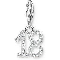 THOMAS SABO Charm Pendant, Lucky Number 18, 925 Sterling Silver, 2134-051-21