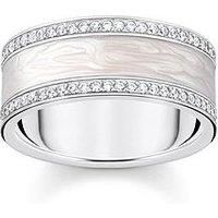 Thomas Sabo Women Silver band ring with cold enamel and stones 925 Sterling Silver, Cold Enamel TR2446-041-14