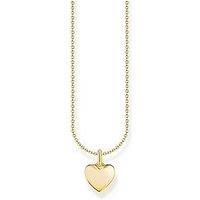 Thomas Sabo Heart Pendant Necklace: Timeless, Romantic, Silver, 18K Gold Plating, Adjustable Length