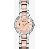 Fossil Virginia Rose Dial Crystal Two-Tone ES3405 Women's Watch Brand New