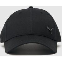 Puma metal cat logo cap in black