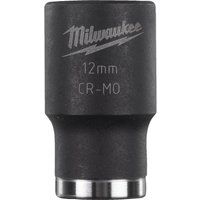 Milwaukee Shockwave 12mm Metric Hexagon Impact Socket 3/8" Inch Drive 4932478011