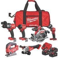 Milwaukee M18FPP6D3-503B 18V 3 x 5.0Ah Li-Ion RedLithium Brushless Cordless 6 Piece Kit (505KN)