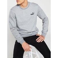 Men's PUMA Essentials Logo Sweatshirt In Medium Grey Size Medium