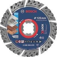 Bosch Professional 1x Expert MultiMaterial X-LOCK Diamond Cutting Disc (for Concrete, Ø 125 mm, Accessories Small Angle Grinder)