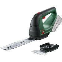 Bosch Home and Garden 0600857001 Bosch Cordless AdvancedShear 18V-10 (Without, 18 Volt System, cuts up to 85 m² per Battery Charge, with Shrub and Grass Shear Blades, in Carton Packaging)