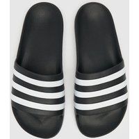 adidas Adilette Aqua Slides Slippers, Core Black/FTWR White