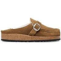 Birkenstock Suede Shearling Wider Fit Buckleys - Brown