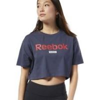 Reebok Womens Linear Logo Cropped Top - Navy / XS