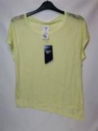 REEBOK Women's Reebok Lightweight Burnout T-Shirt in Lemon Size S UK 8-10 - S Regular