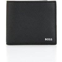 BOSS Mens Zair 8 cc Logo-Lettering Billfold Wallet in Structured Leather