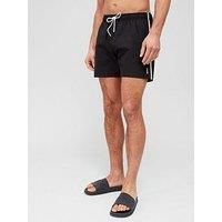 BOSS Mens Iconic Swim shorts with signature stripe and logo