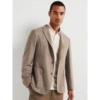 Boss C-Hanry Slim Fit Wool/Jersey Blend Patch Pocket Blazer - Beige