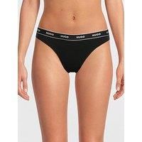 HUGO Women/'s Thong Stripe PYP String, Black1, L