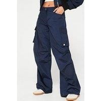 Hugo Red Holati Oversized Polyester Cargo Trousers- Navy Blue