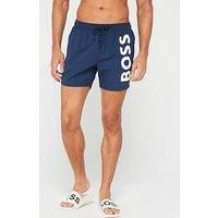 BOSS Mens Octopus Contrast-logo swim shorts with full lining