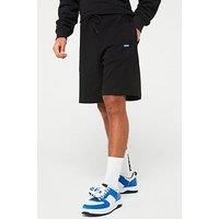 HUGO Mens Nasensio Cotton-terry shorts with blue logo patch