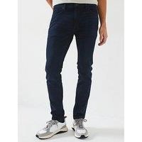 HUGO Mens 734 Extra-Slim-fit Jeans in Blue-Black Stretch Denim