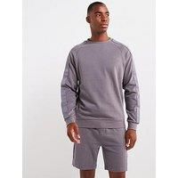 Hugo Tonal Logo Loungewear Crew Sweat - Grey