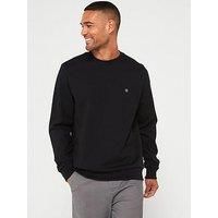 Boss Sharpe 01 Regular Fit Nickel Logo Crew Sweat - Black