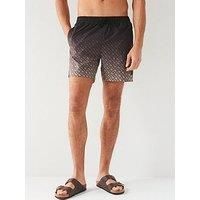 Boss Vale Mono Print Swim Shorts - Black