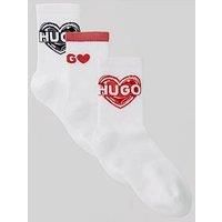 Hugo 3 Pack Valentine Logo Ankle Socks - White