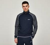 Boss Tracksuit Regular Fit 1/4 Zip Loungewear Jacket-Navy