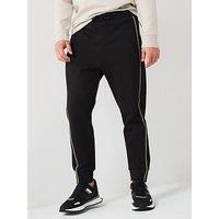 Boss Hadiko 1 Regular Fit Tape Trim Cuff Joggers - Black