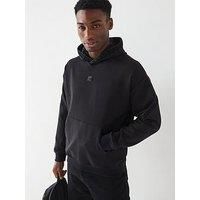 HUGO Mens Dagarito Stacked-logo hoodie in stretch cotton