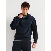 Boss Zetwillnylon2 Relaxed Fit Nylon Overhead Hoodie - Navy