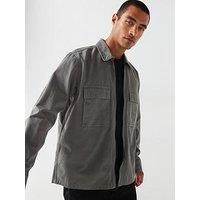 Boss Lovel-Zip 13 M Oversized Fit Zip Overshirt - Grey