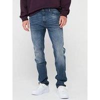 HUGO Mens 708 Mid-Blue Slim-fit Jeans in Stretch Denim