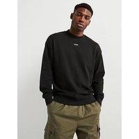 Hugo Dapocrew Relaxed Fit Crewneck Sweatshirt - Black