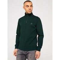 Boss Zetrust 1/4 Zip Sweatshirt - Dark Green