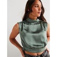 Hugo Canile Tie Open Back Top - Green