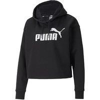 Puma Essential Cropped Logo Hoodie  Black