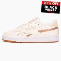 Reebok Club C 85 trainers in chalk with bronze details-White