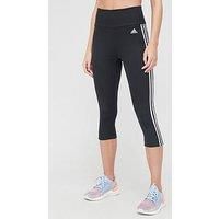 adidas, W 3S 34 Tig, Leggings 3/4, Black/White, S, Woman