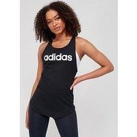 adidas Women's W LIN TK Tank, Black/White, XS