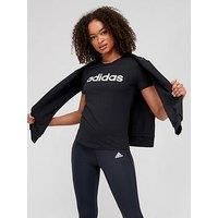 adidas Women/'s Essentials Slim Short Sleeve T-Shirt, Black/White, XL