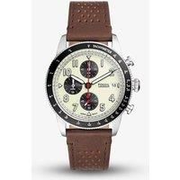 FOSSIL Sport Tourer Watch for Men, Chronograph Movement with Stainless Steel or Leather Strap,White,42 mm