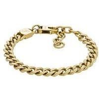 Fossil Men/'s Harlow Linear Texture Chain Gold-Tone Stainless Steel Bracelet, JF04698710