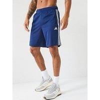 adidas Men/'s Train Essentials Piqué 3-Stripes Training Shorts, Dark Blue/White, M