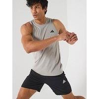 adidas Men/'s Train Essentials Feelready Training Sleeveless Tee, Medium Grey Heather/White/Black, S